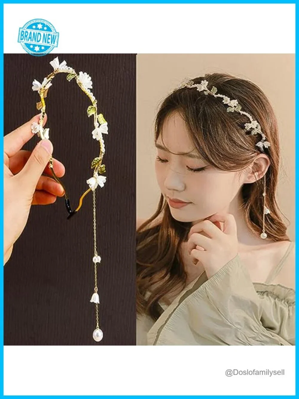 Gold Leaf Boho Headband Wedding Fairy Headpiece Bridal Crown Hair Vine